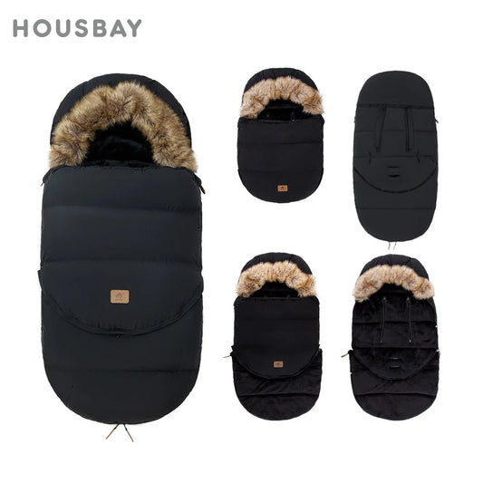 Extra Cozy Stroller Sleeping Bag with Fur Hood